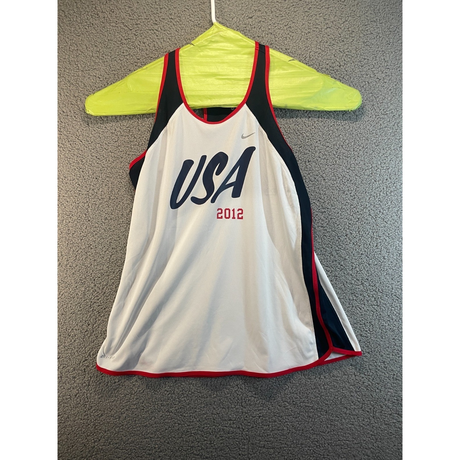 Vintage Nike Dri-Fit Women's T-Back Tank Top, White - Size Xl Usa "2012"